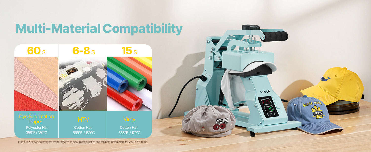 Hat Heat Press Machine with Interchangeable Platens-Green 4in1 / france