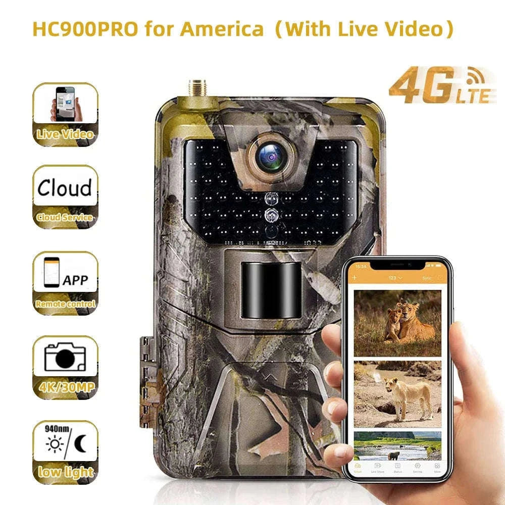 HC900PRO 4G Wireless Trail Camera with Live App and 30MP Night Vision-USA VERSION