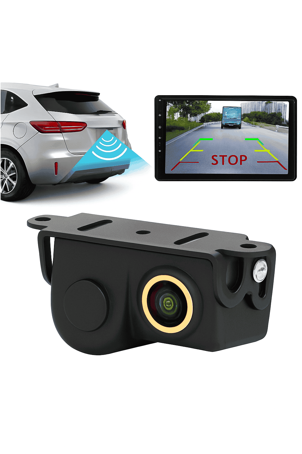 HD 1080P Car Rear View Camera with Sensor Set-Default Title