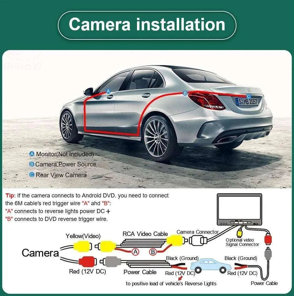 HD 1080P Rear View Backup Camera with 170° Wide Angle Night Vision-AHD1080P