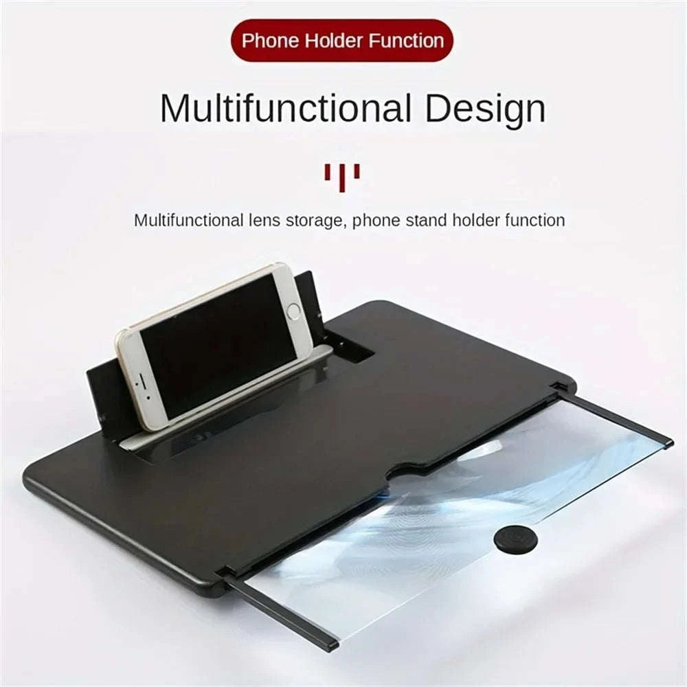 HD Mobile Phone Screen Amplifier with Stand-12 inch white