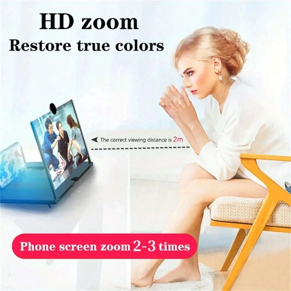 HD Mobile Phone Screen Amplifier with Stand-12 inch white