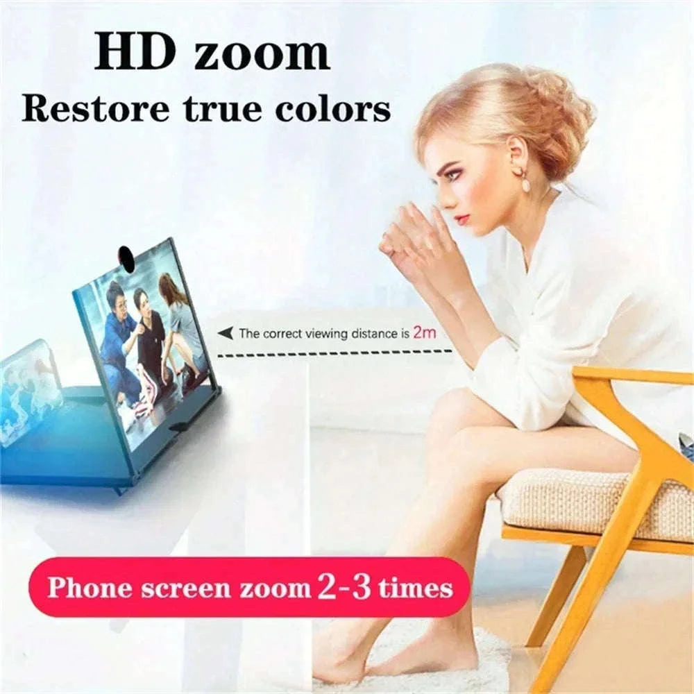 HD Phone Screen Amplifier with Stand for Larger Viewing-12 inch white