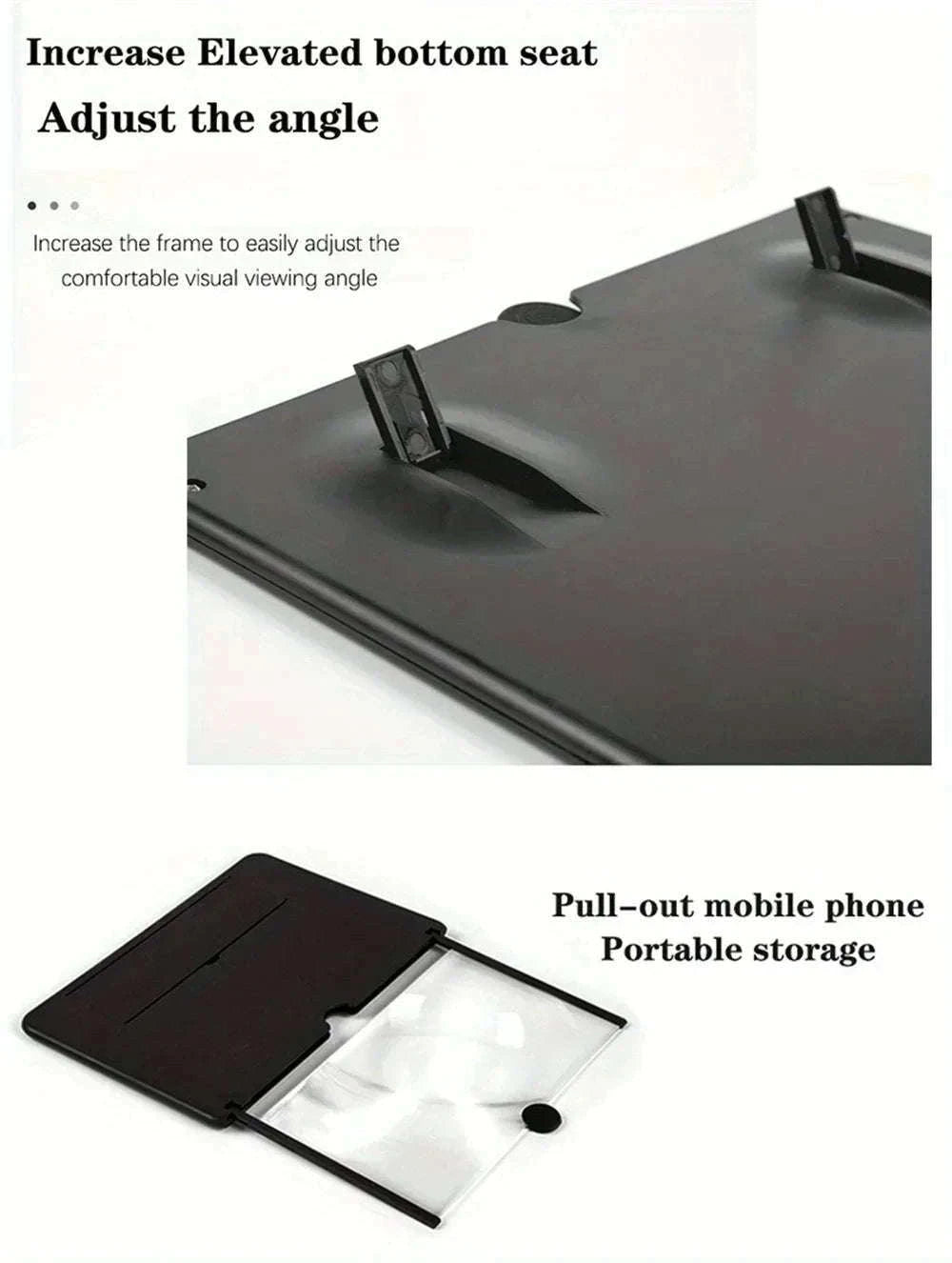 HD Phone Screen Amplifier with Stand for Larger Viewing-12 inch white