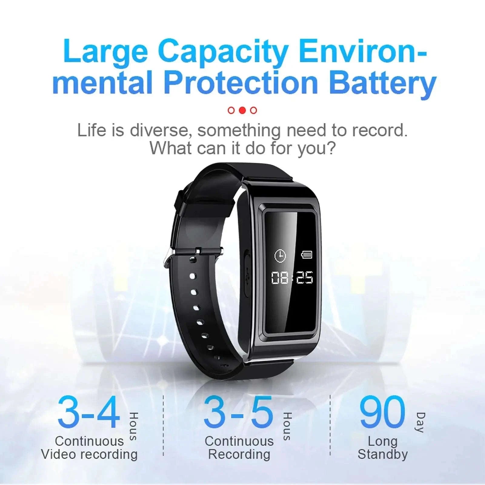 HD Recorder Watch – Discreet 1080p Video & Clear Voice Capture Bracelet-64G