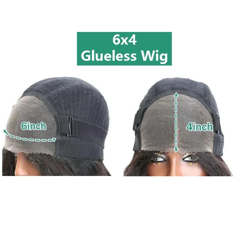 HD Transparent Deep Wave Frontal Wig – Curly Human Hair Lace Front-4x4 Lace Wig / 36inches / 200density|United States