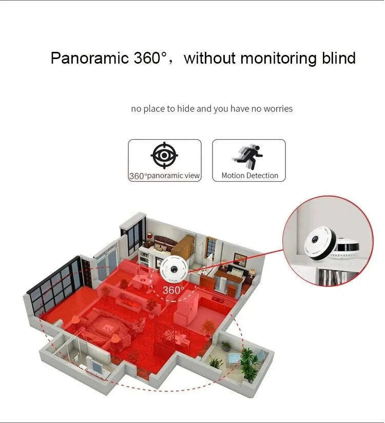 HD Wifi Panorama Camera 3MP Smart Home Security Camera-M9 / without TF card