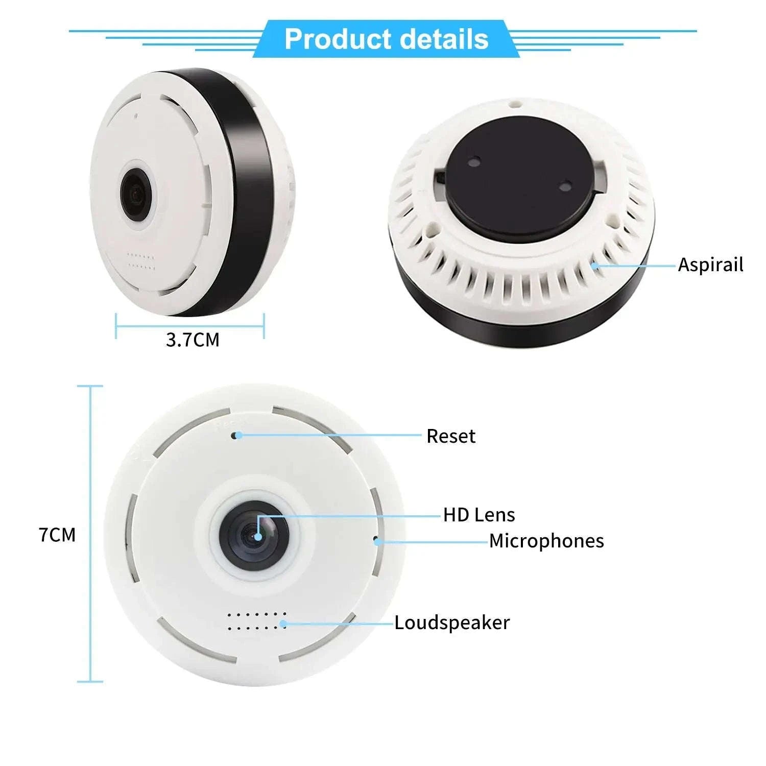 HD Wifi Panorama Camera 3MP Smart Home Security Camera-M9 / without TF card