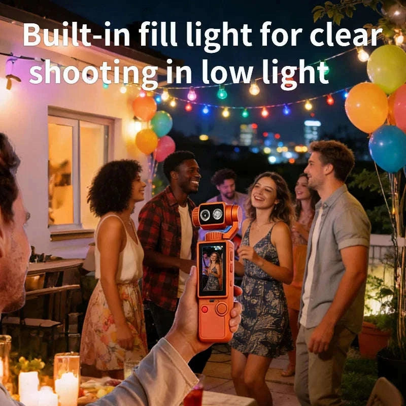 HD WiFi Wearable Camera with Fill Light-orange