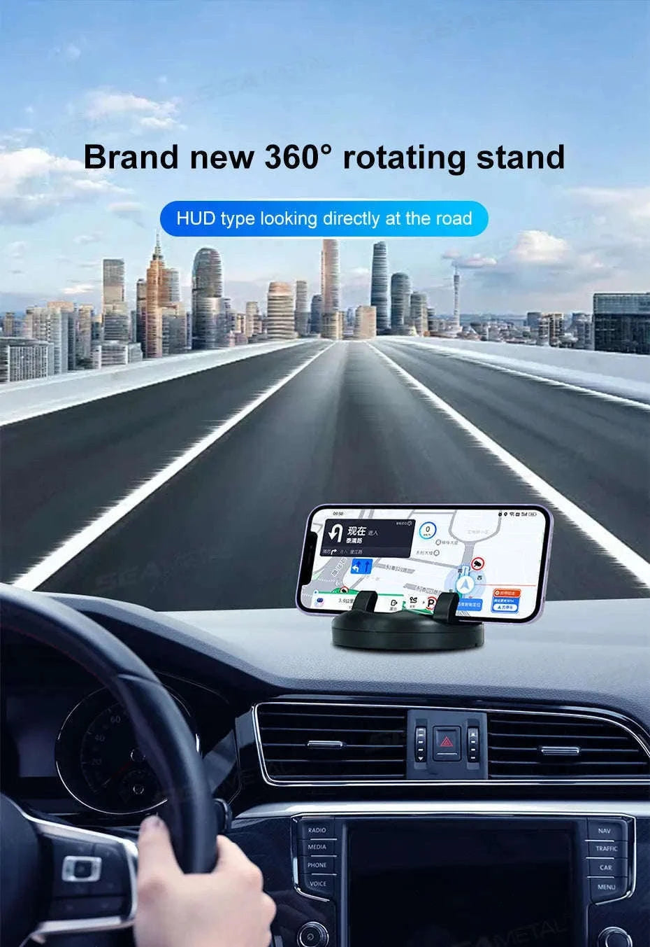 Head-up Car Phone Mount with 360° Rotation-1 pc