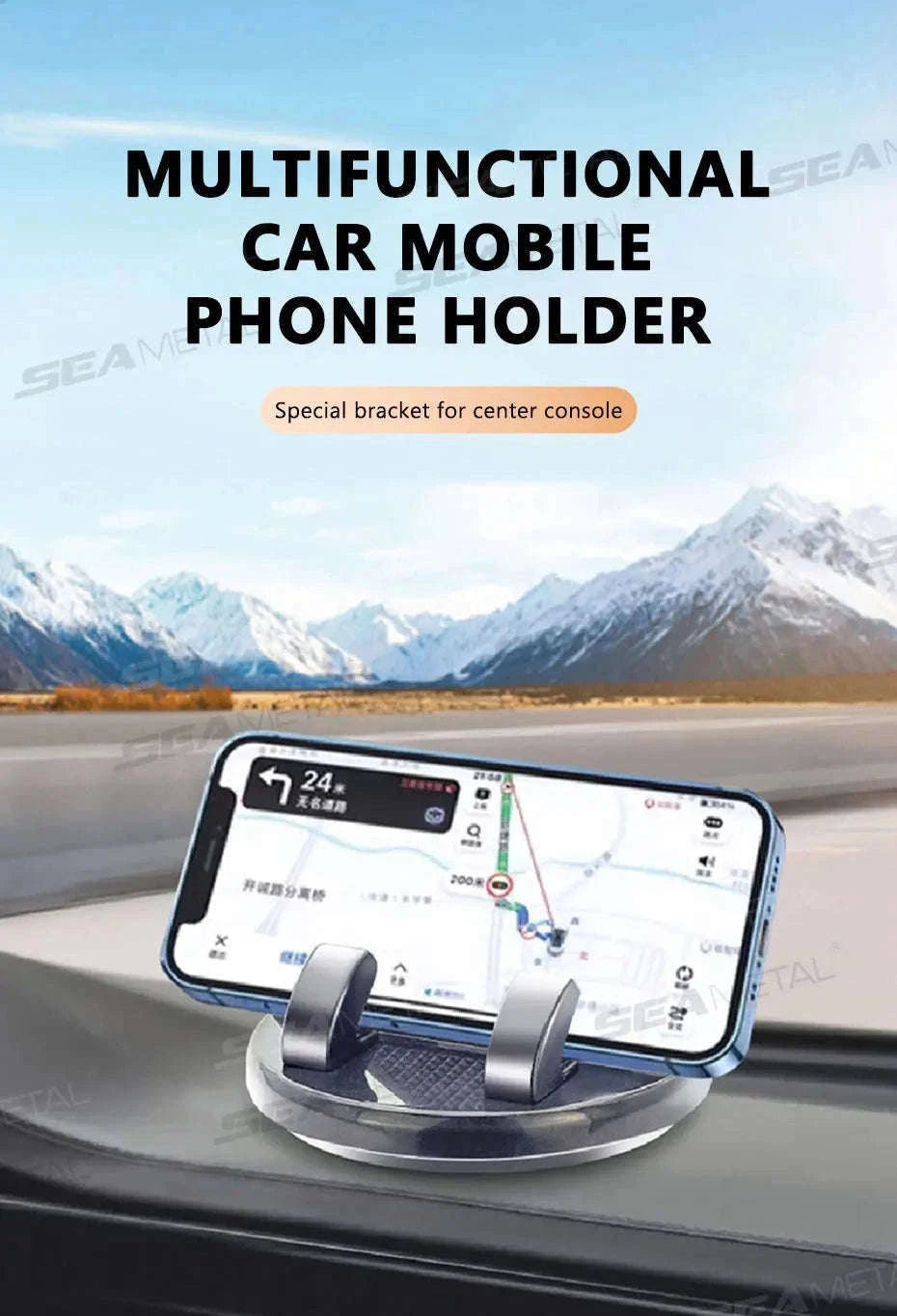 Head-Up Phone Mount for Car Dashboard-Black