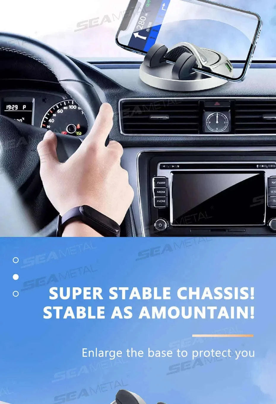 Head-Up Phone Mount for Car Dashboard-Black