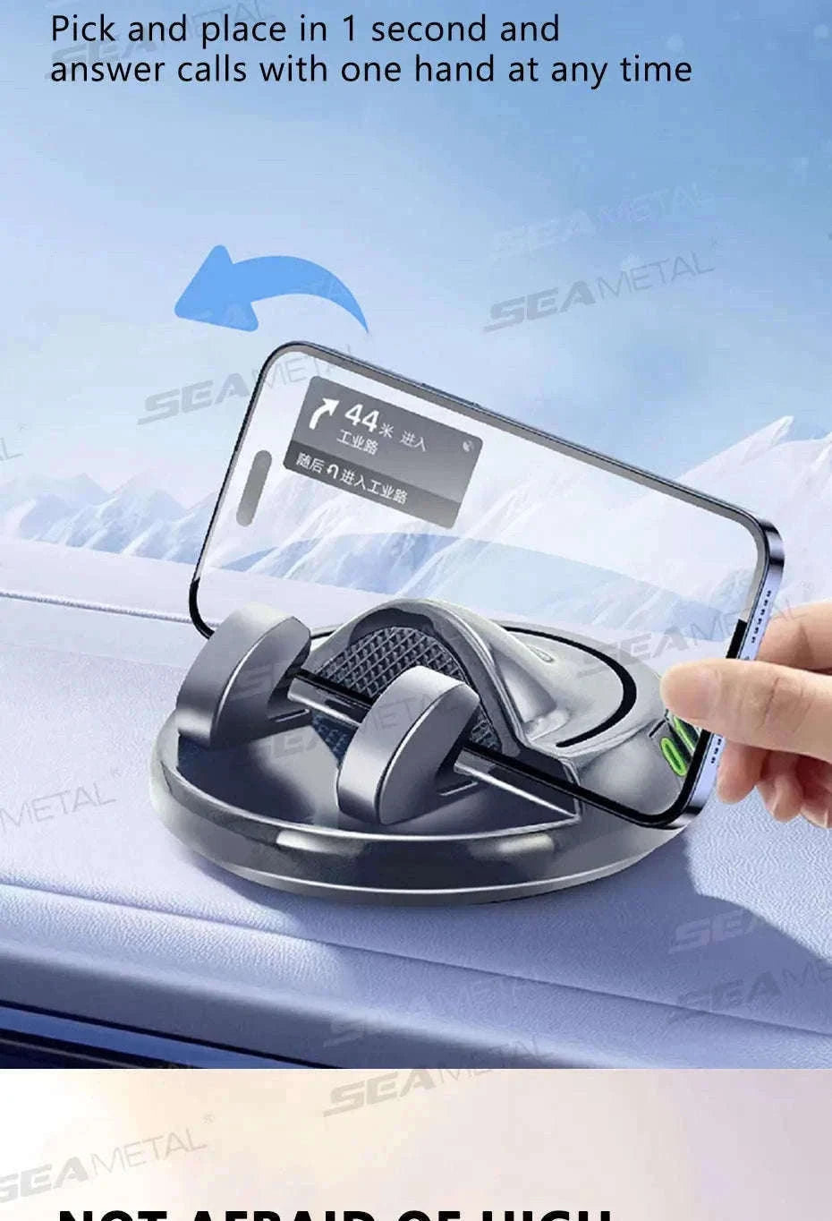 Head-Up Phone Mount for Car Dashboard-Black