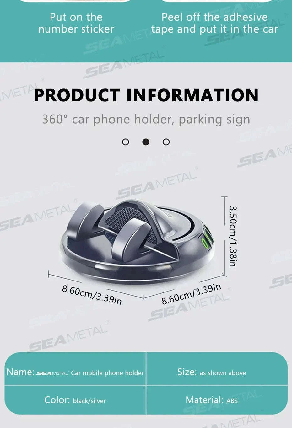 Head-Up Phone Mount for Car Dashboard-Black
