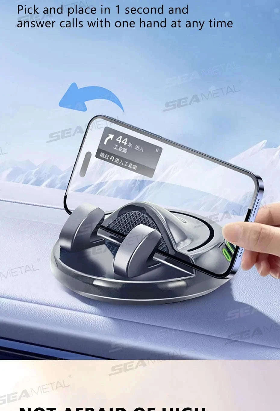 Head-Up Phone Mount for Car Dashboard-Black