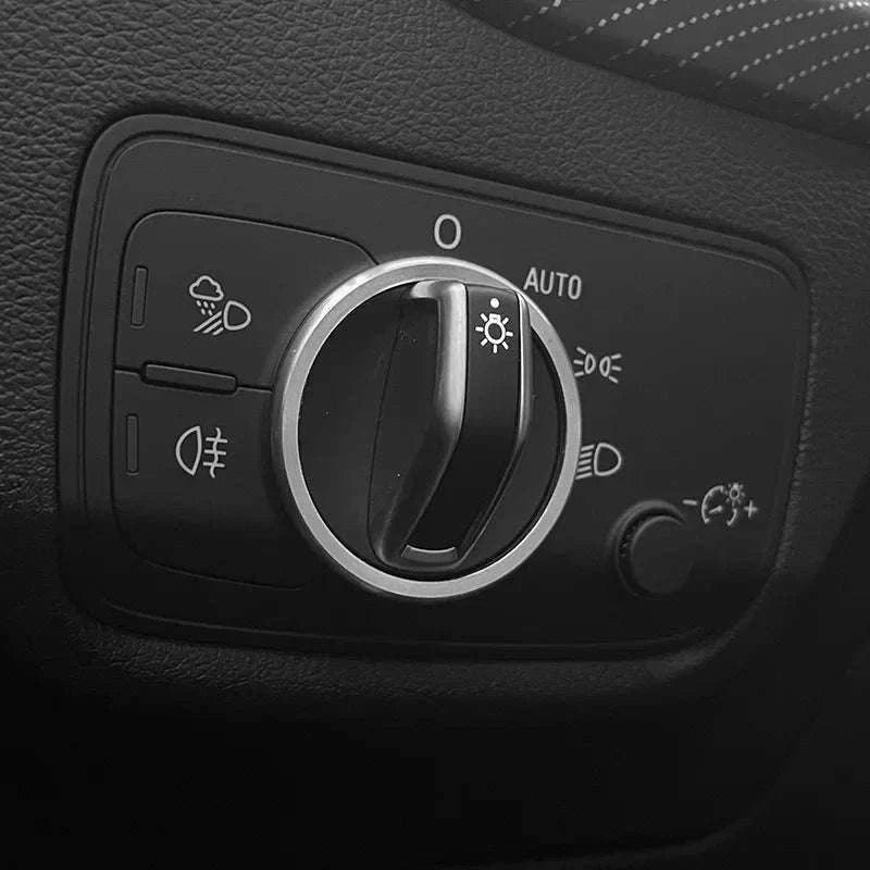 Headlight Adjust Switch Decoration Ring for Audi Interior Trim-Germany / Red