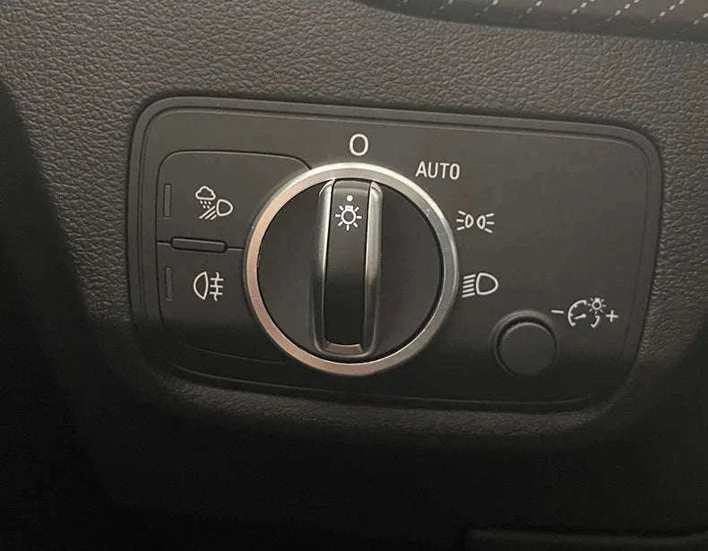 Headlight Adjust Switch Decoration Ring for Audi Interior Trim-Germany / Red