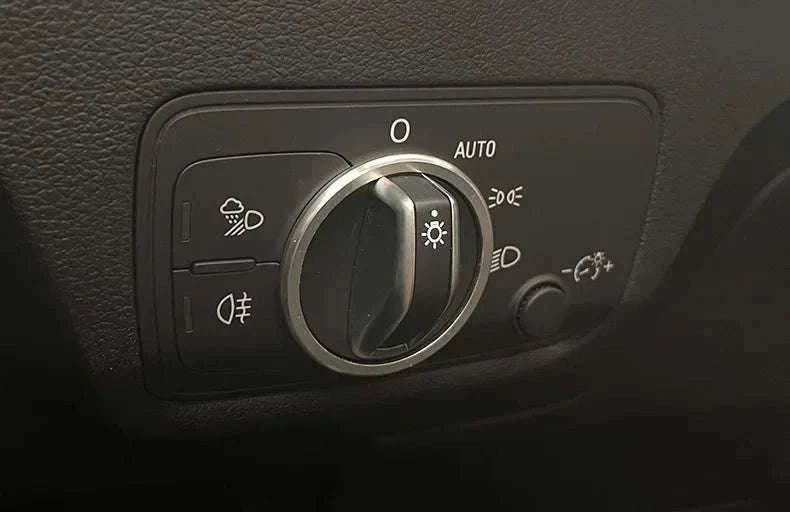 Headlight Adjust Switch Decoration Ring for Audi Interior Trim-Germany / Red