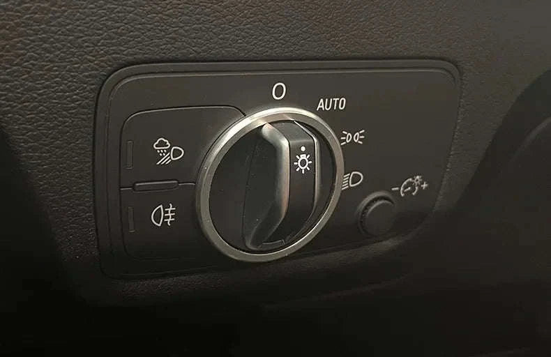 Headlight Adjust Switch Decoration Ring for Audi Interior Trim-Germany / Red