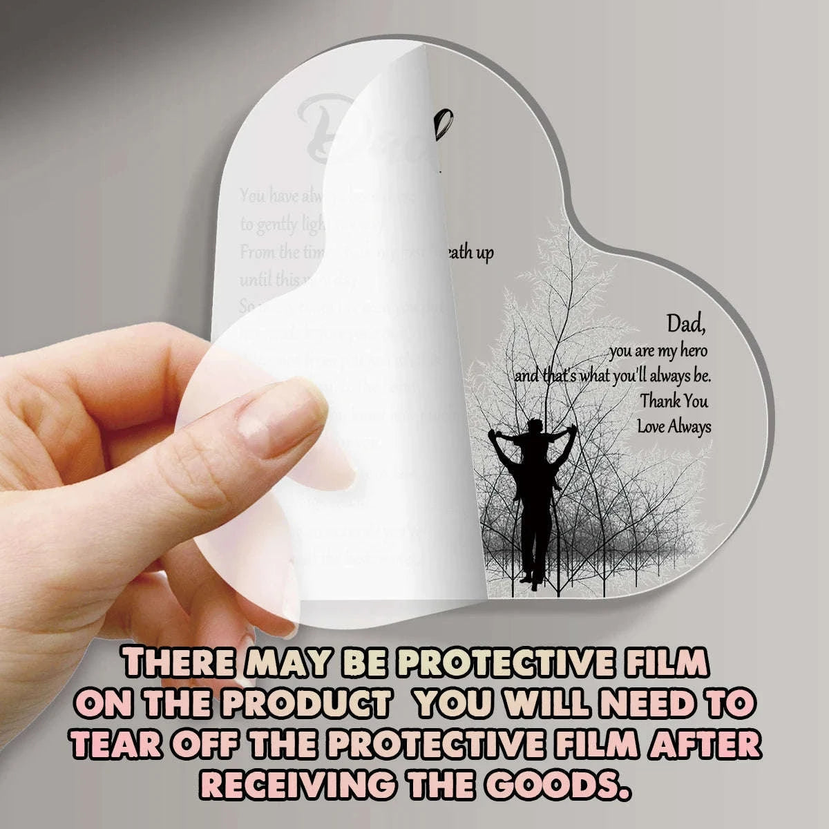 Heart Shape Acrylic Plaque for Dad – Meaningful Keepsake Gift-1pc B / 10x10cm