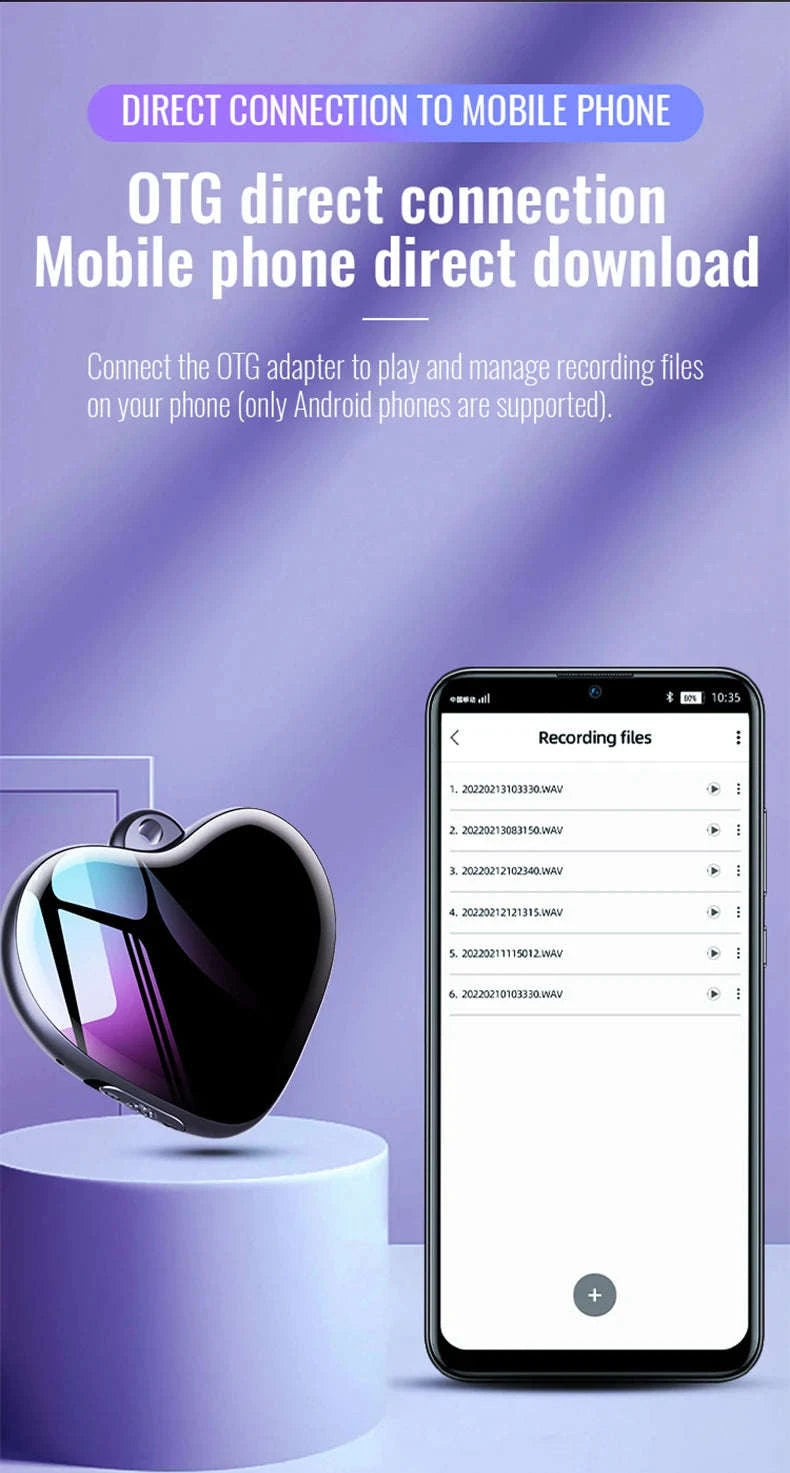 Heart-shaped Voice Recorder Q66-With iPhone OTG / CHINA / 8 GB