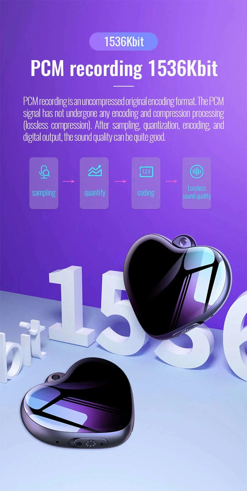 Heart-shaped Voice Recorder Q66-With iPhone OTG / CHINA / 8 GB