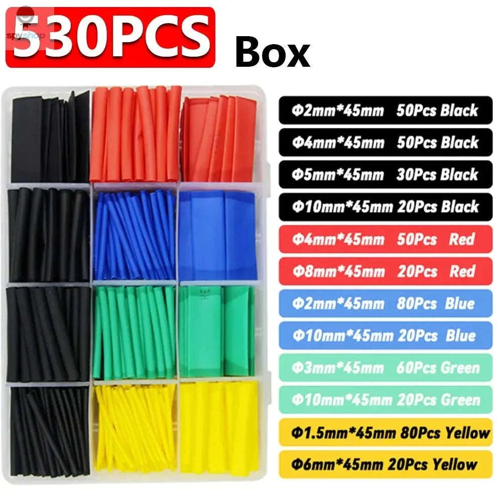 Heat Shrink Tubing Kit for Reliable Cable Protection-127PCS(220V EU Plug)