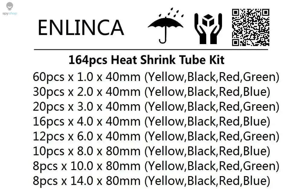 Heat Shrink Tubing Kit – Reliable Insulation for Wiring and Repairs-127 Black no Box