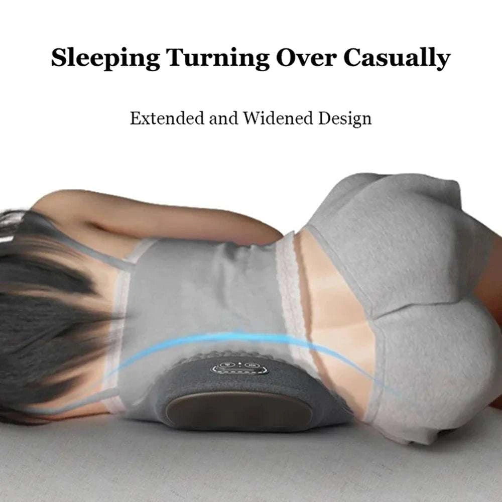 Heated Lumbar Support Pillow with Massage – Memory Foam Waist Pad-Dark gray