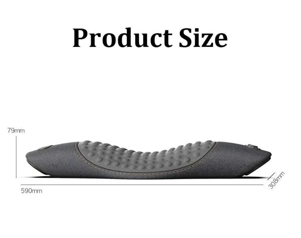 Heated Lumbar Support Pillow with Massage – Memory Foam Waist Pad-Dark gray