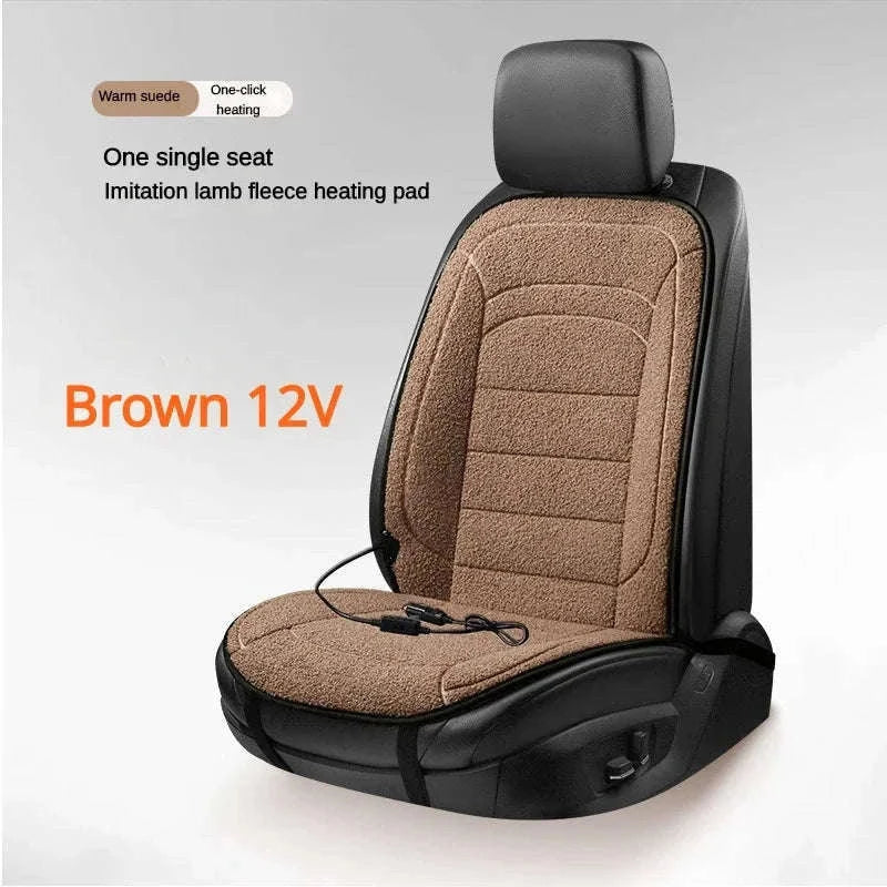 Heated Rear Car Seat Cover 12V Winter Warmth Cushion-Black 12V