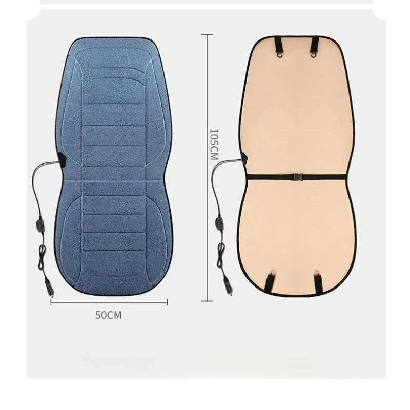 Heated Rear Car Seat Cover 12V Winter Warmth Cushion-Black 12V