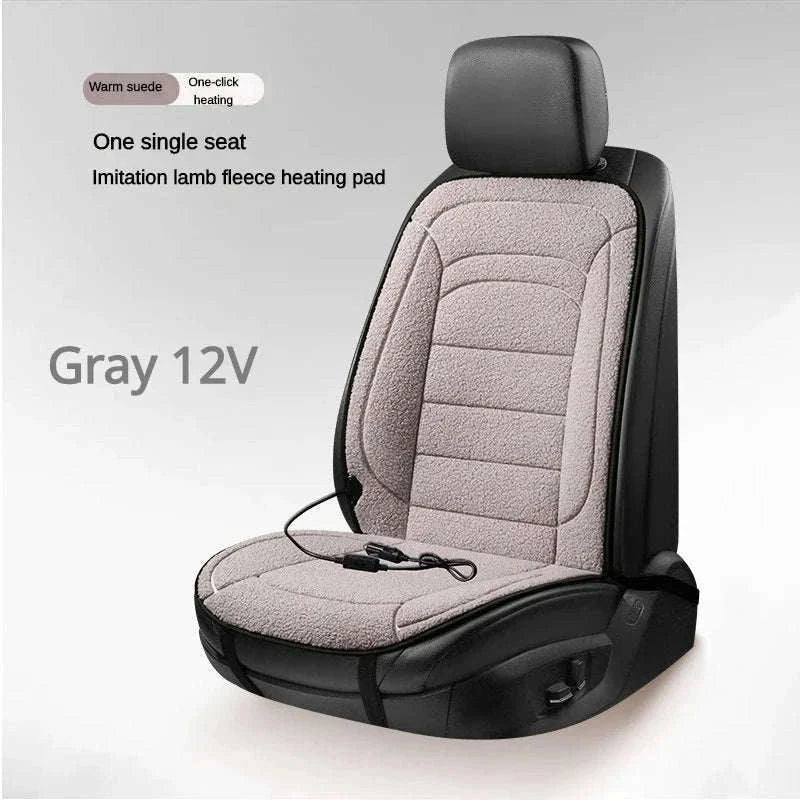 Heated Rear Car Seat Cover 12V Winter Warmth Cushion-Black 12V