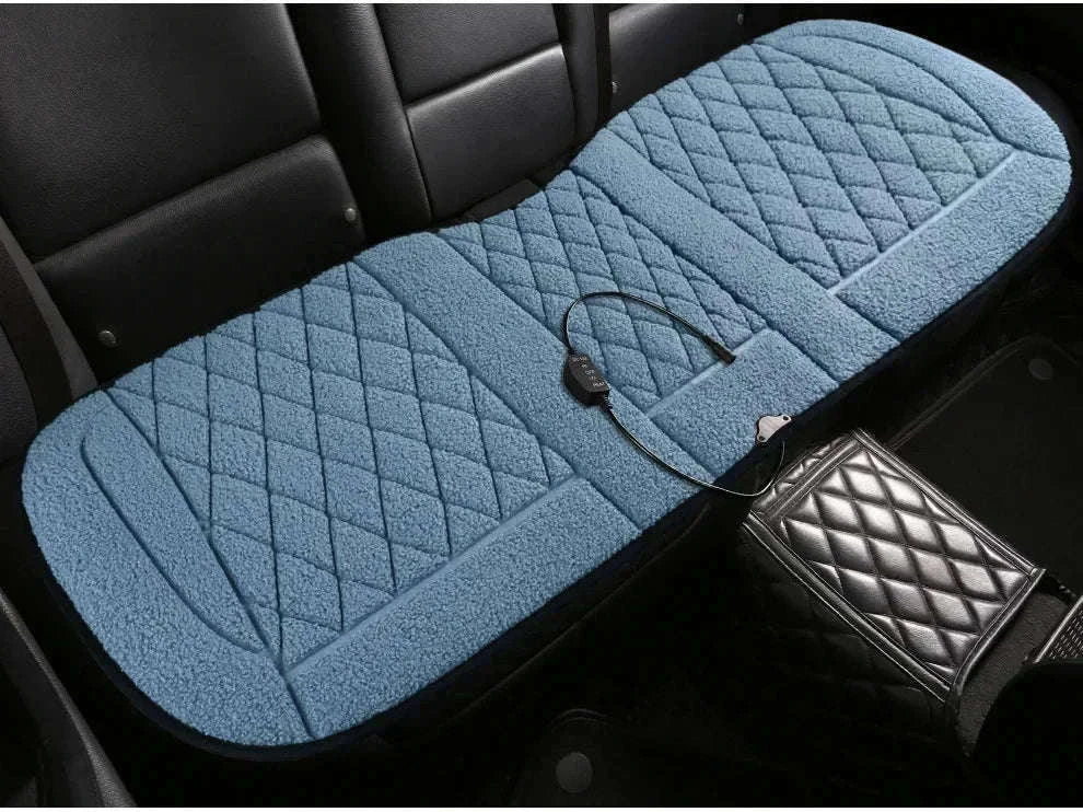 Heated Rear Car Seat Cover 12V Winter Warmth Cushion-Black 12V