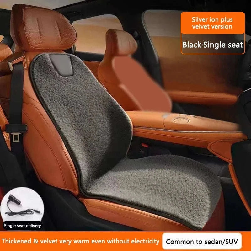 Heating Car Seat Cushion for Winter Driving-Black 1pc