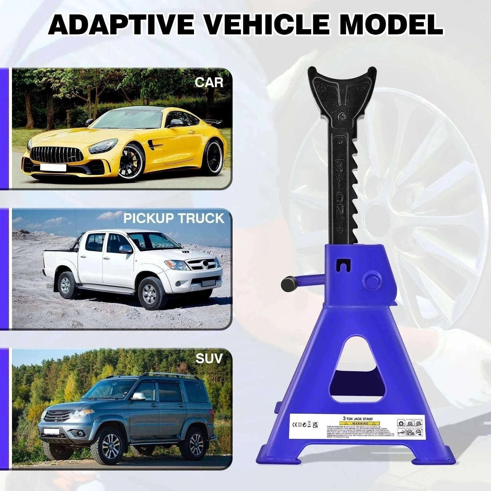Heavy Duty 3 Ton Axle Stands for Cars and Vans-france