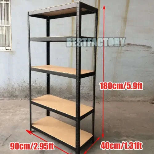 Heavy Duty 5‑Tier Garage Shelving Unit-180cm Red / UNITED KINGDOM