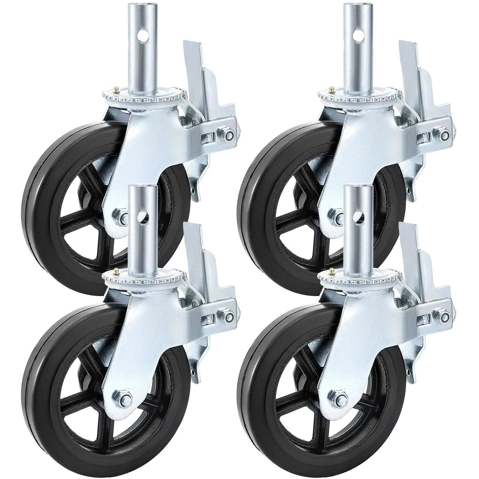 Heavy Duty 8" Scaffolding Swivel Casters Set with Dual Lock Brakes-4pcs / CZECH REPUBLIC