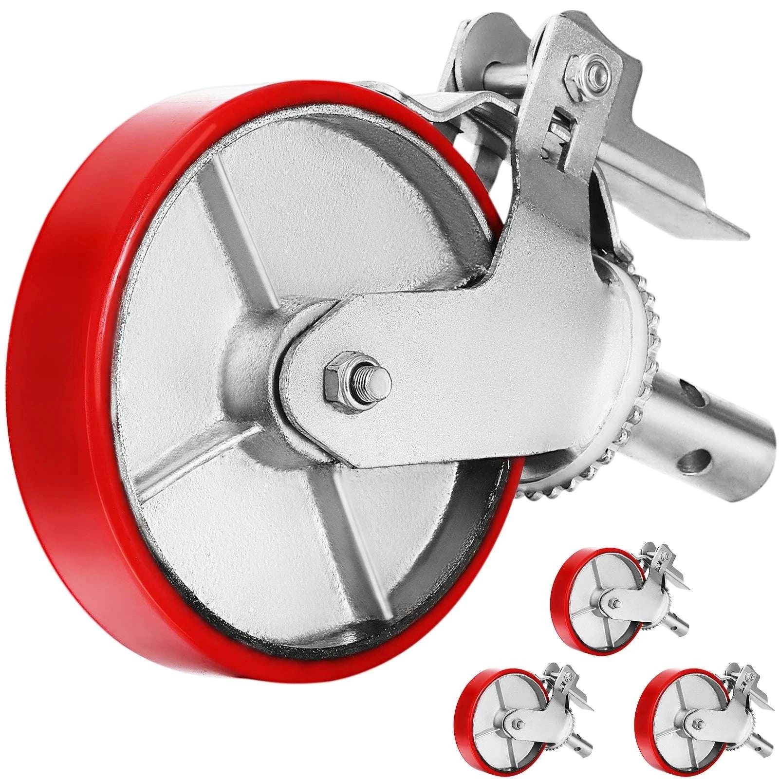 Heavy Duty 8" Swivel Caster Wheels Set with Brake – 4400 lbs Capacity-8 Inch / United States