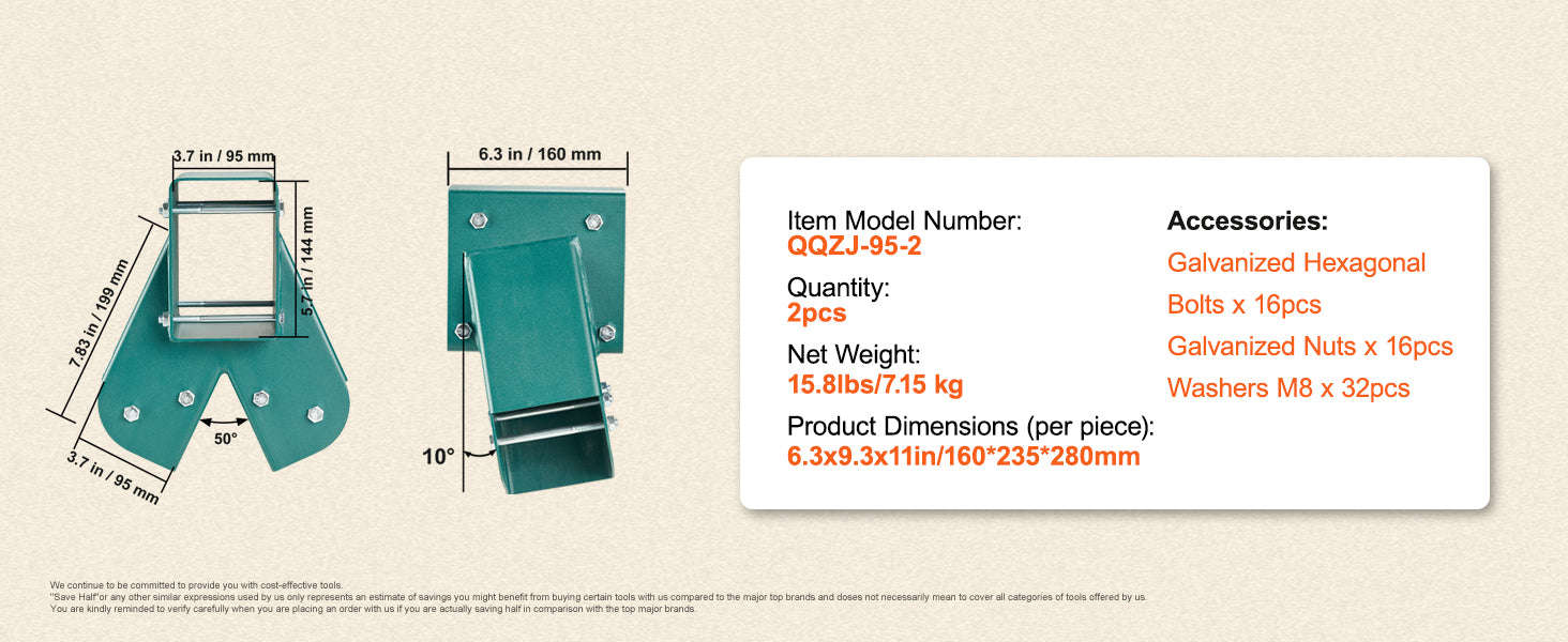 Heavy Duty A-Frame Swing Set Brackets with Mounting Hardware-2 pcs / CZECH REPUBLIC