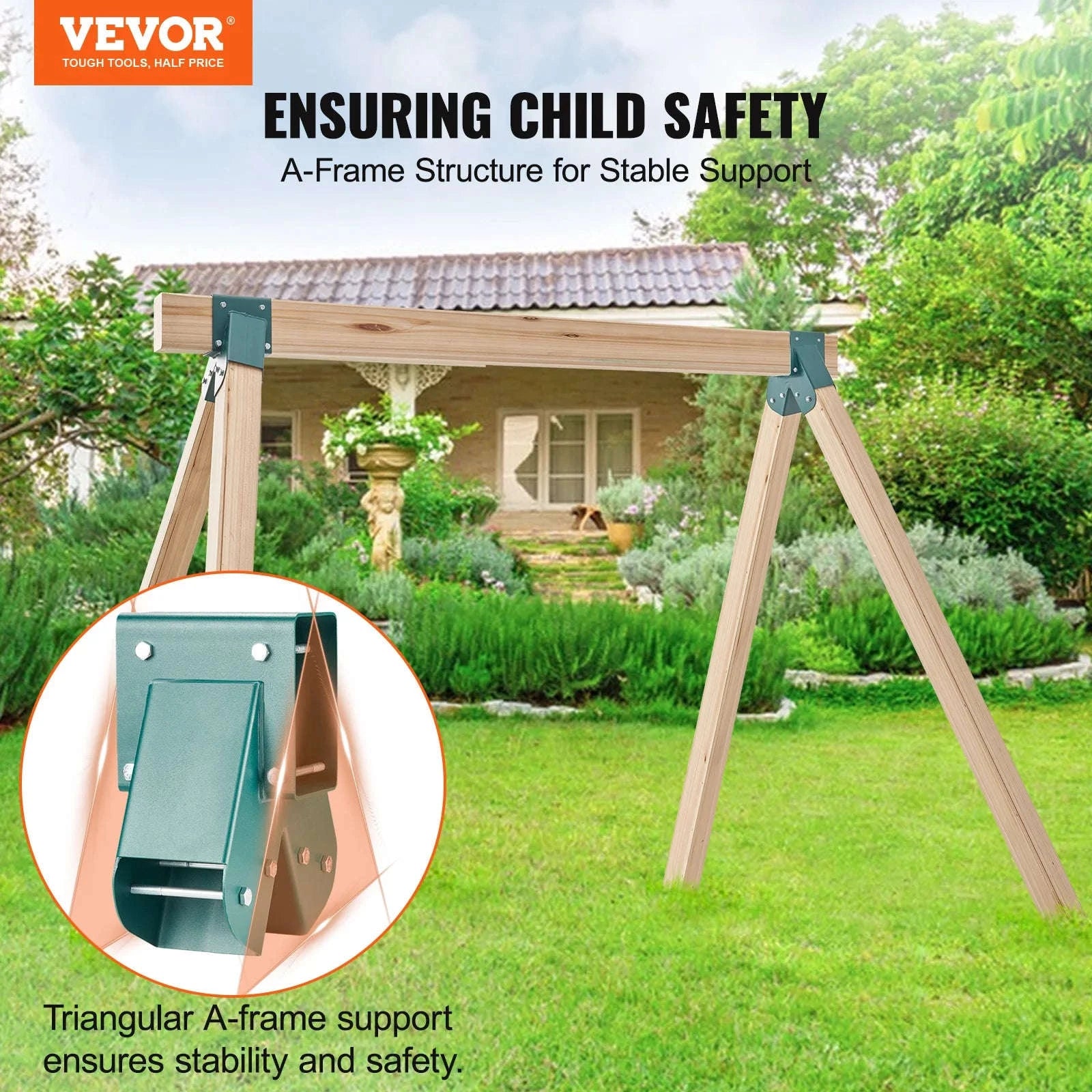 Heavy Duty A-Frame Swing Set Brackets with Mounting Hardware-2 pcs / CZECH REPUBLIC