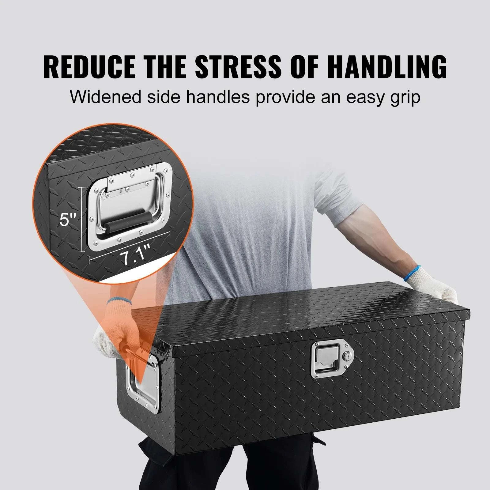 Heavy Duty Aluminum Truck Bed Tool Box with Lock and Handles-30x13x9.6in Silver / United States