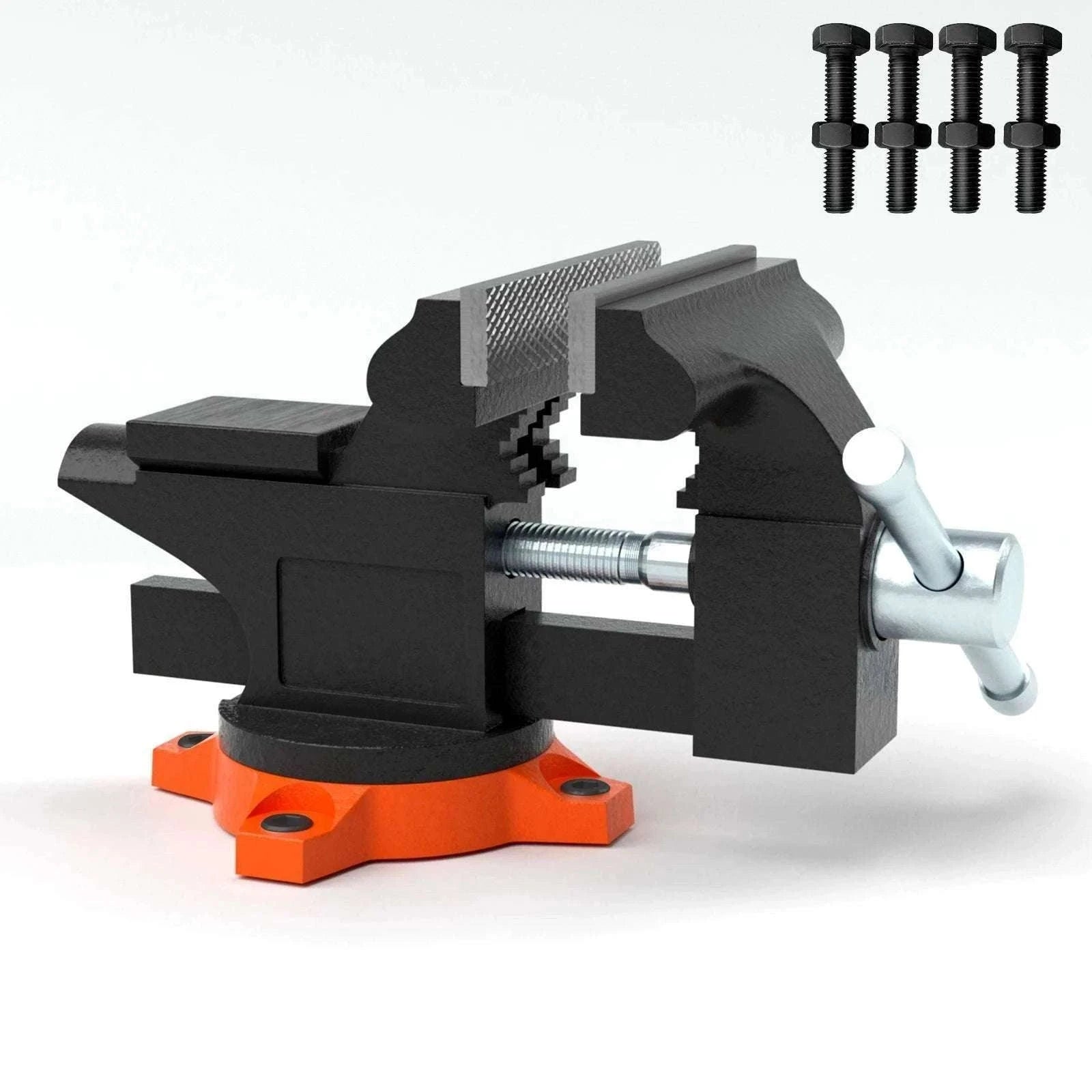 Heavy Duty Bench Vise with Swivel Base & Anvil (4.5"–6.5")-6.5 inch / france