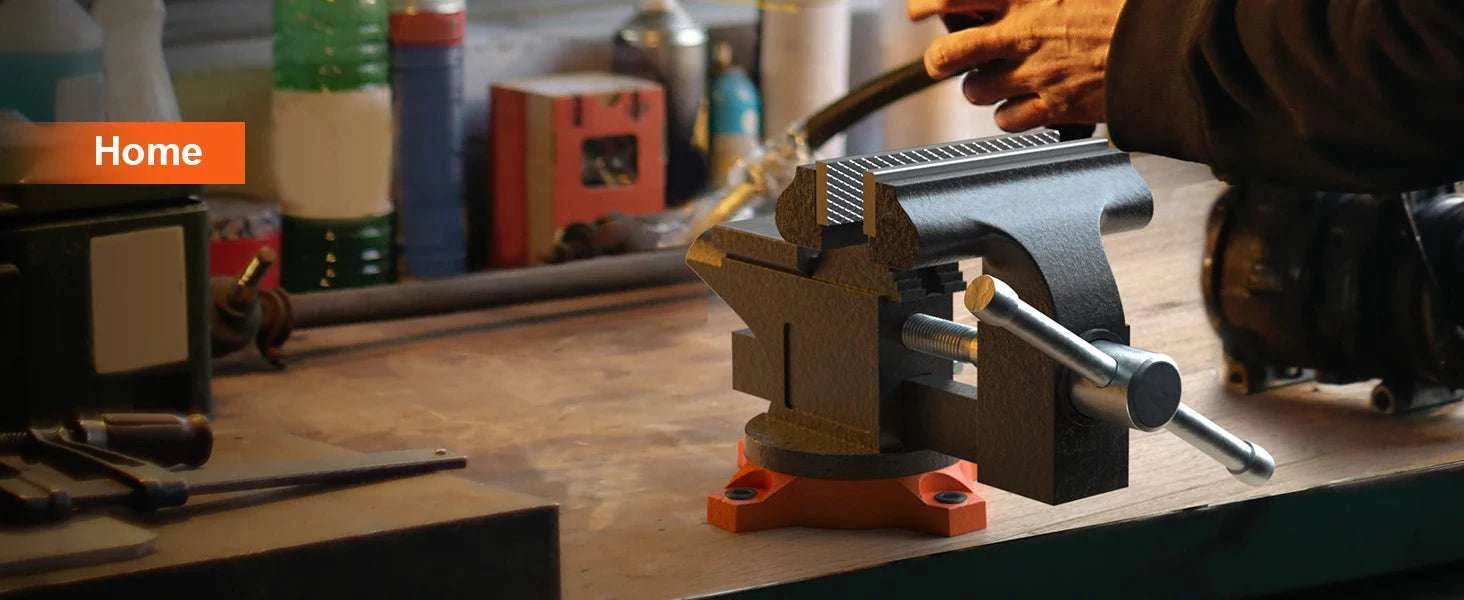Heavy Duty Bench Vise with Swivel Base & Anvil (4.5"–6.5")-6.5 inch / france