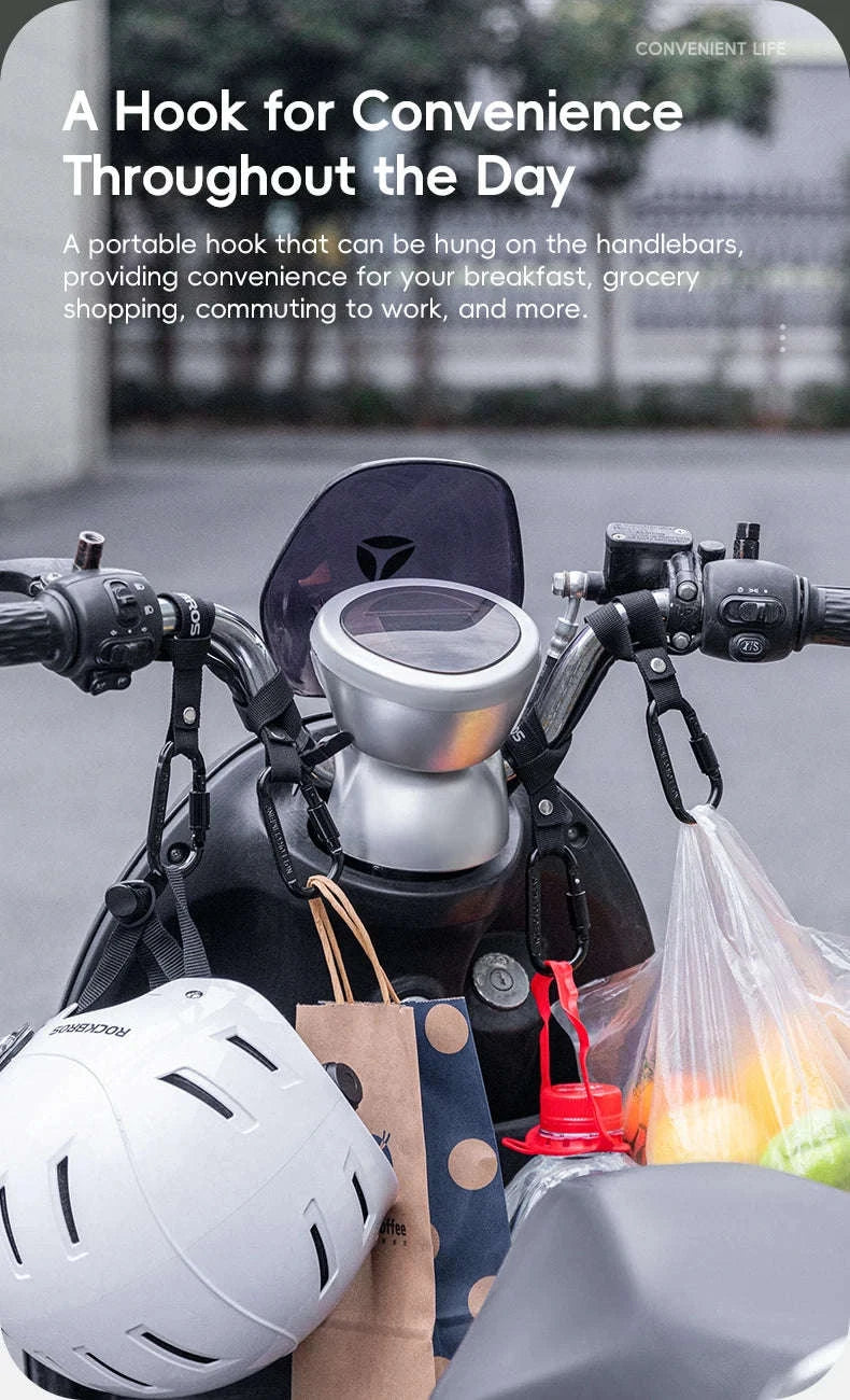 Heavy Duty Bike Handlebar Hook for Helmet, Bags & Bottles-2 pcs