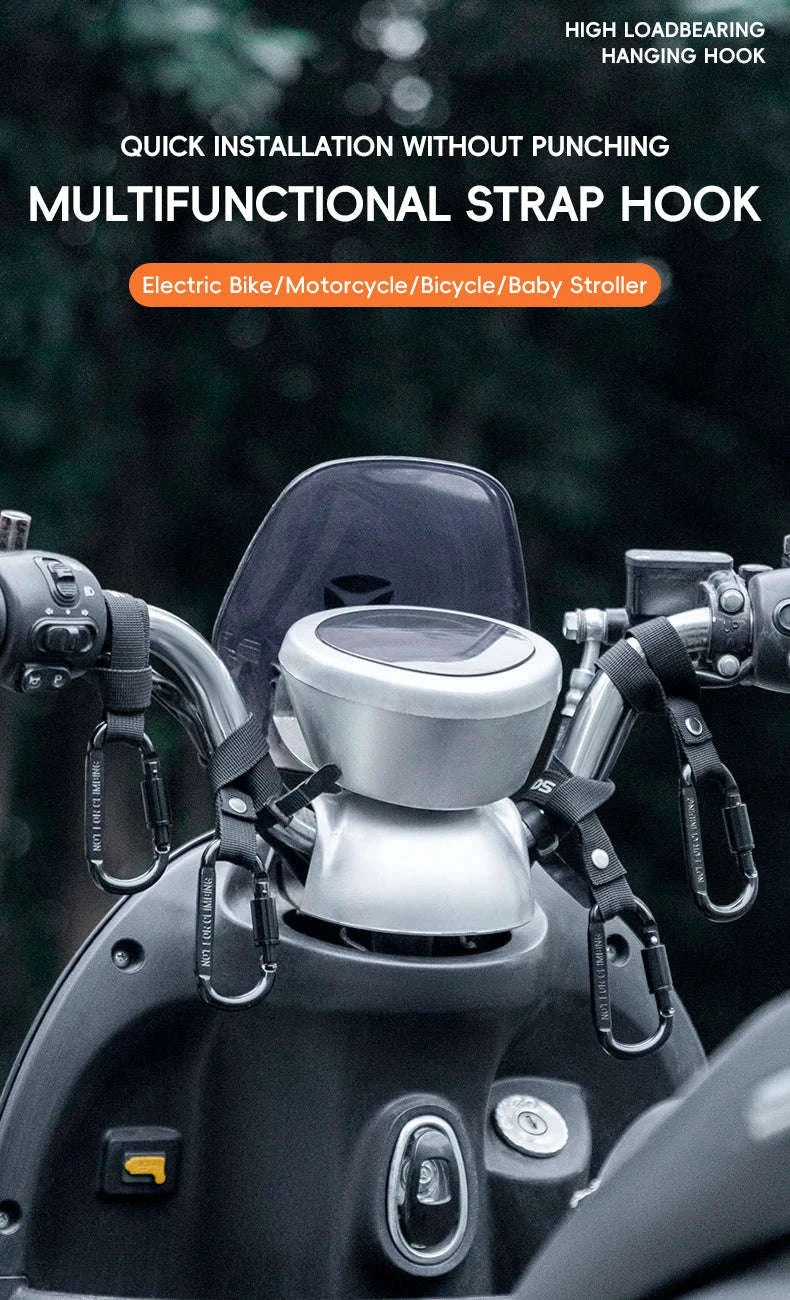 Heavy Duty Bike Handlebar Hook for Helmet, Bags & Bottles-2 pcs