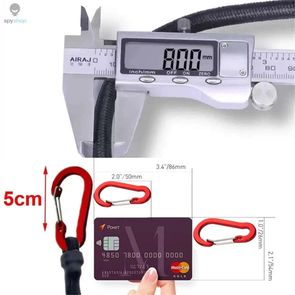 Heavy Duty Bungee Cord with Carabiner-120cm