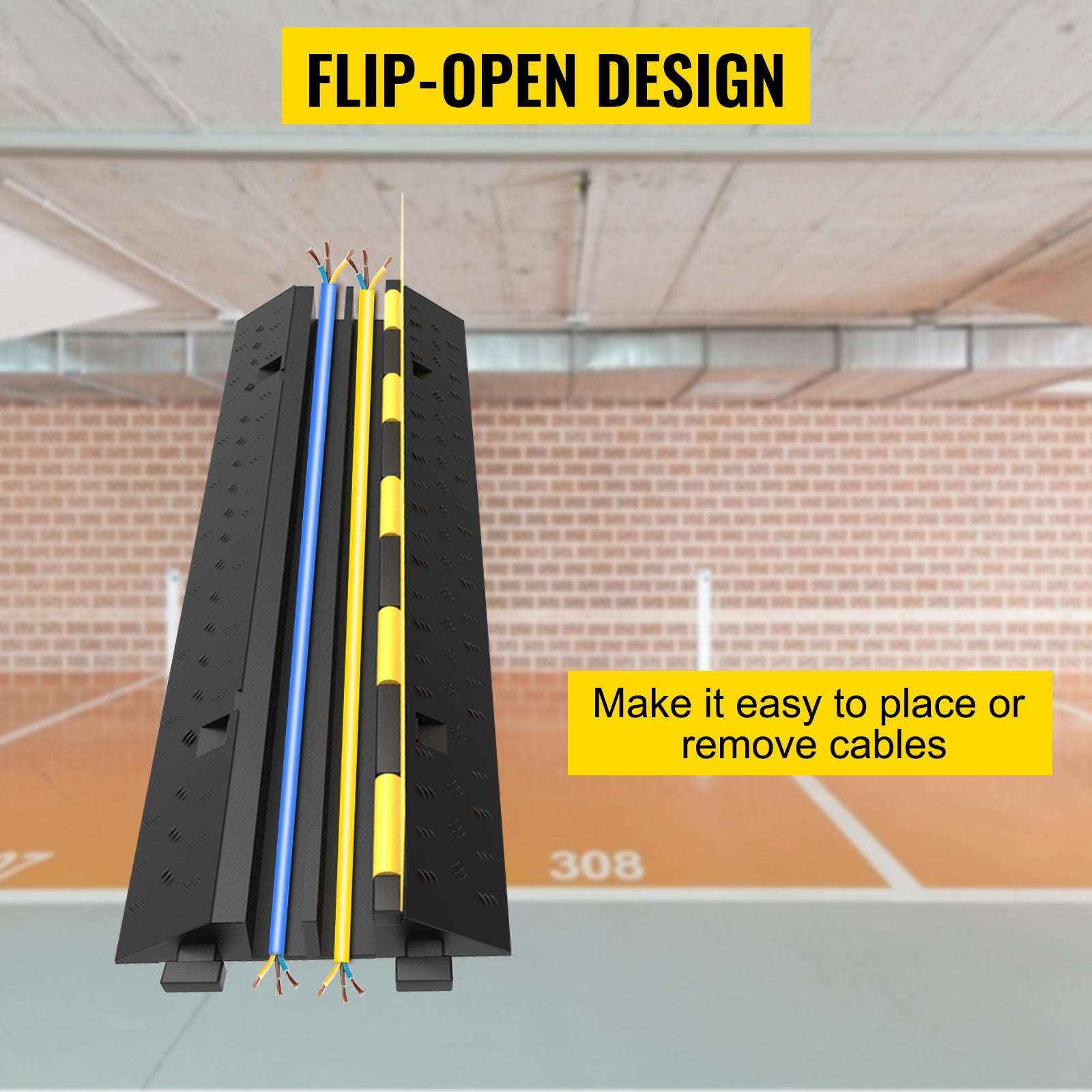 Heavy Duty Cable Protector Ramp 2 Channel 11000 lbs Driveway Cover-5PCS / spain