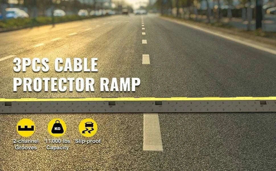 Heavy Duty Cable Protector Ramp 2 Channel 11000 lbs Driveway Cover-5PCS / spain
