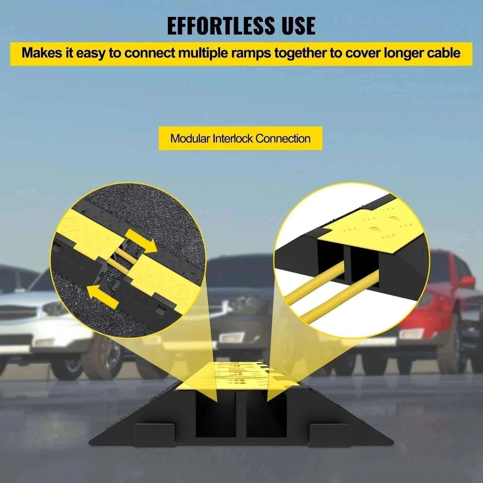 Heavy Duty Cable Protector Ramp 2 Channel 11000 lbs Driveway Cover-5PCS / spain